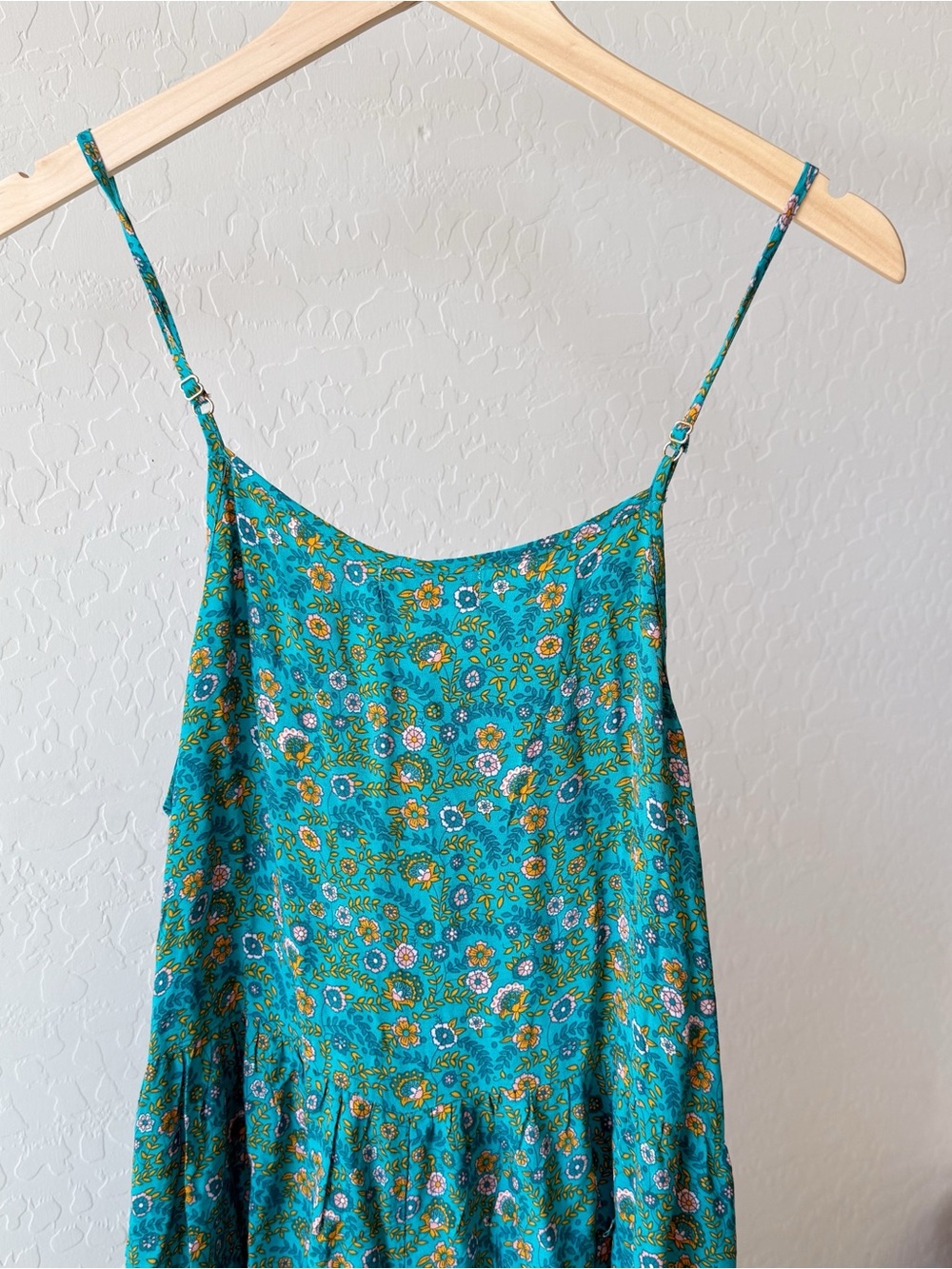 Natural Life Zoe Teal Floral Wide Leg Boho Jumpsuit NWT - Picture 4 of 10